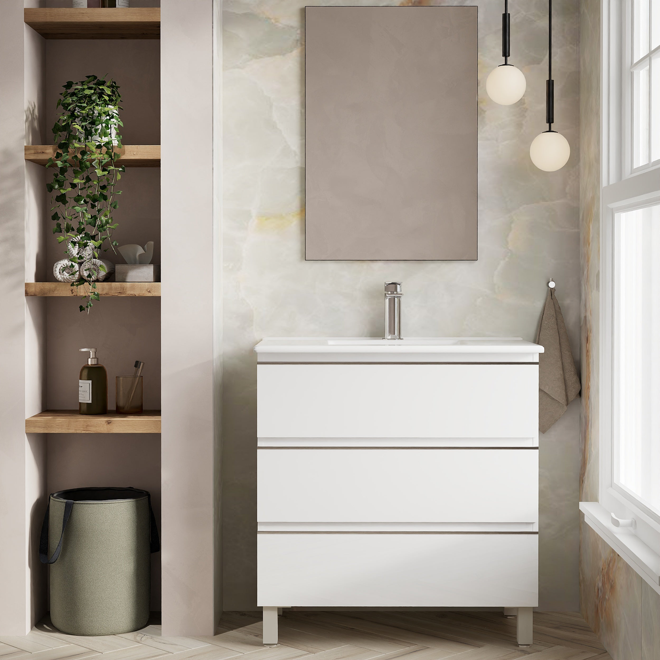 Floorstanding Vanity Unit and Basin Set