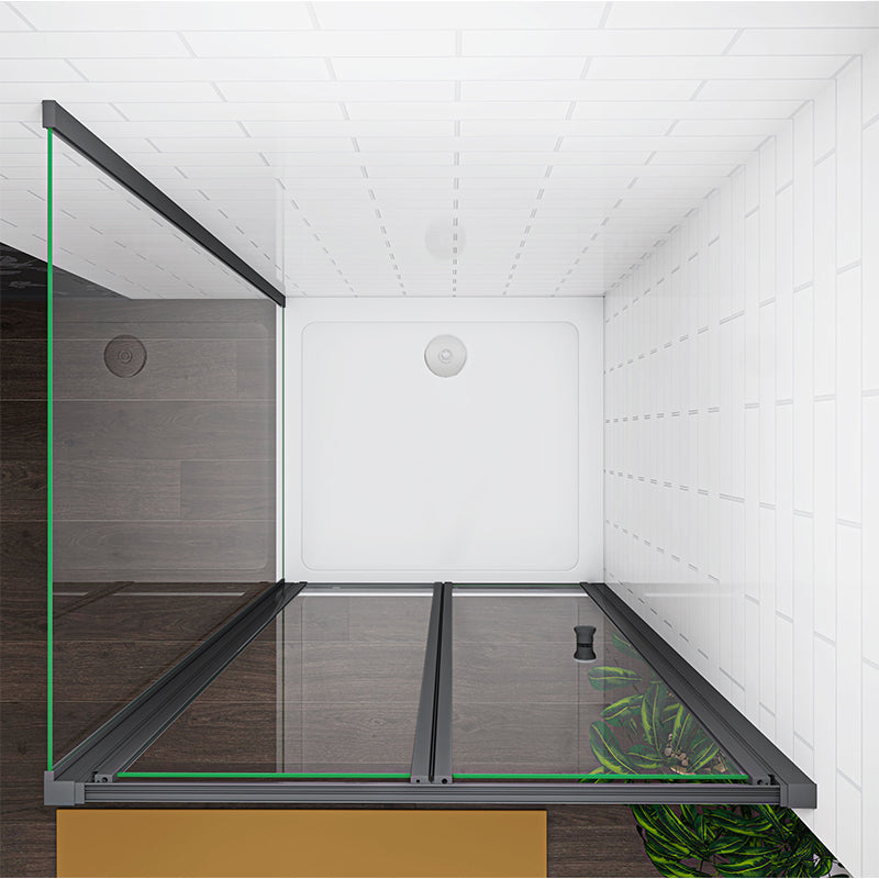 Linea Black Framed Bi Fold Shower Door 5mm Clear Glass - Select Size