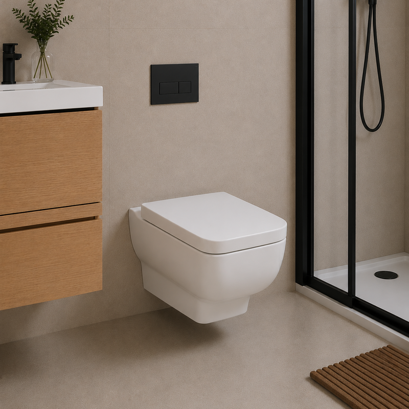 KV Options 600 Wall Hung WC Pan with Soft Close Seat