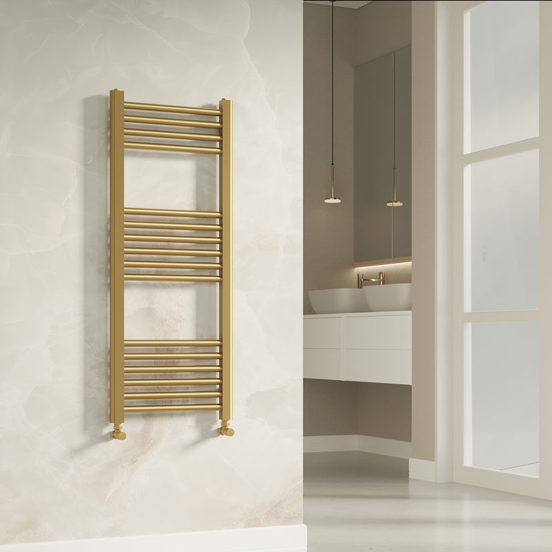 Banyetti Aureli 1000mm x 400mm Brushed Brass Ladder Towel Radiator