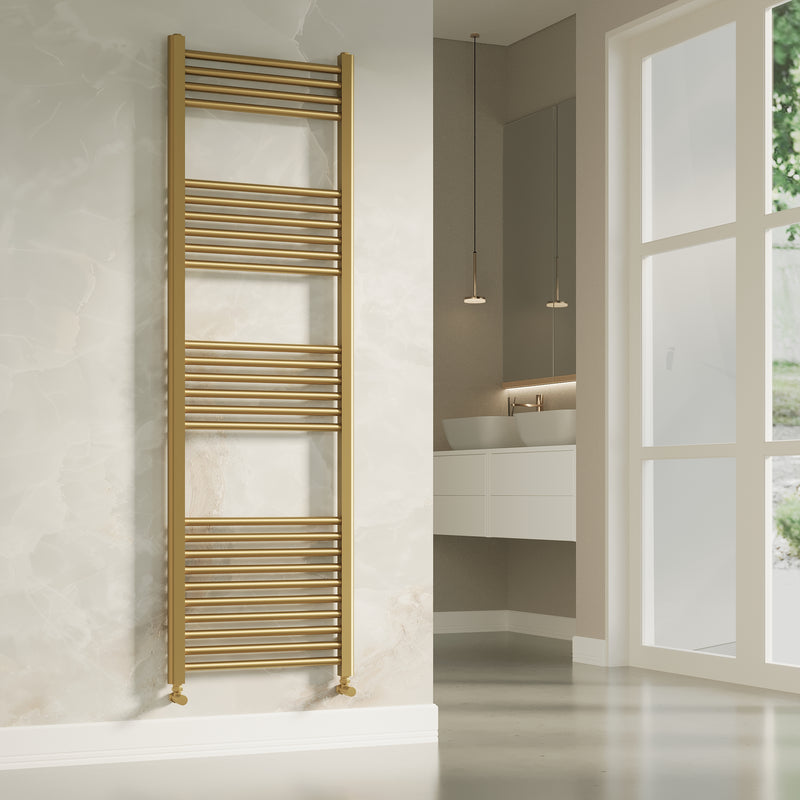 Banyetti Aureli 1600mm x 500mm Brushed Brass Ladder Towel Radiator