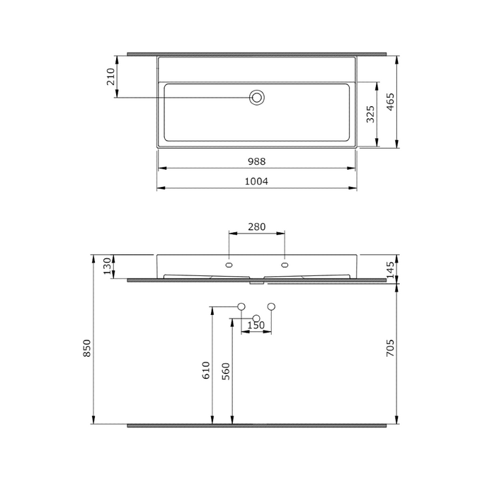 Banyetti Veneto 0 Tap Hole Basin - Various Sizes