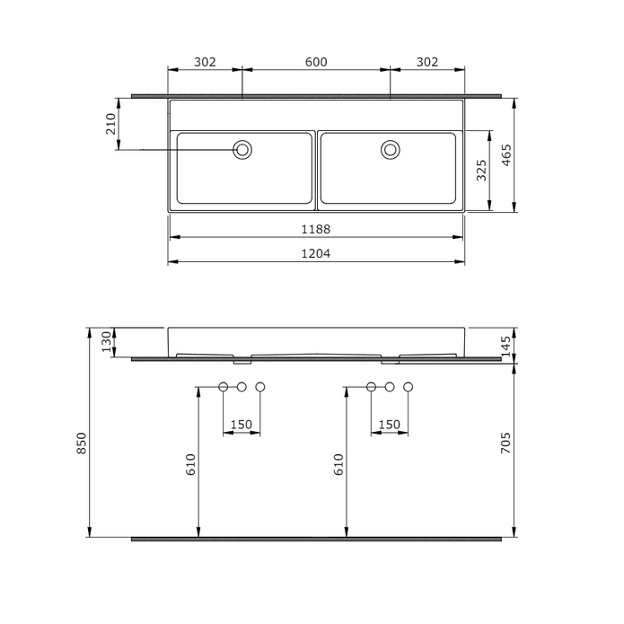 Banyetti Veneto 0 Tap Hole Basin - Various Sizes