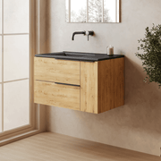 800mm / Lira Offset Black NTH Basin