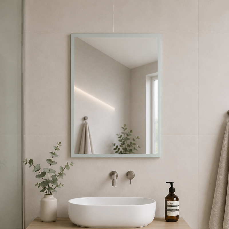 Banyetti Citro Matte Rectangle 450mm x 600mm Mirror - Frosted Matte