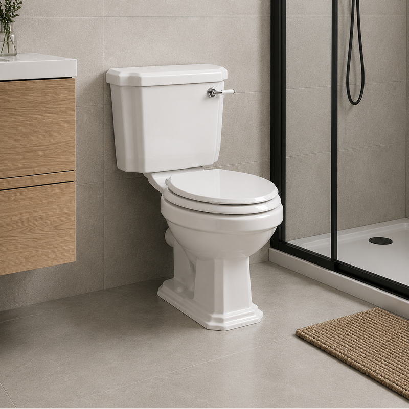 KV Astley Traditional Close Coupled Toilet with Soft Close Seat