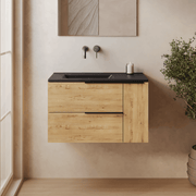 800mm / Lira Offset Black NTH Basin