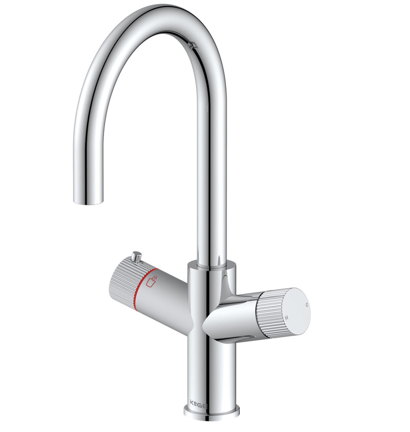 HB KoGE Chrome 3 in 1 Swan Spout Boiling Water Kitchen Tap & Boiler