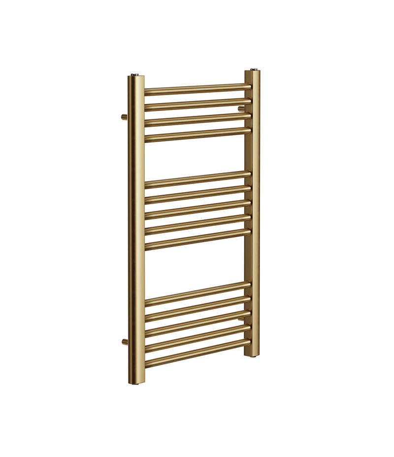 Banyetti Aureli 800mm x 500mm Brushed Brass Ladder Towel Radiator