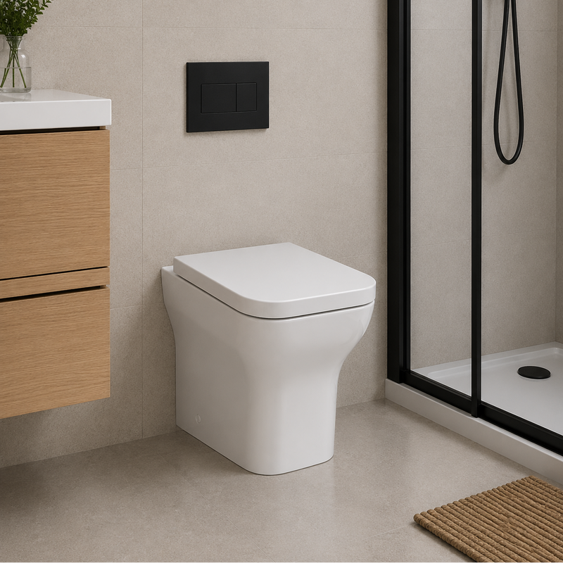KV Project Square Back to Wall WC Pan with Soft Close Seat