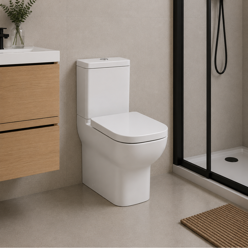 KV Options 600 Close Coupled Open Back Toilet with Soft Cose Seat