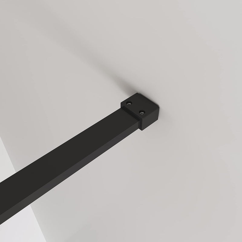 Linea Black Framed Smoked Glass Wet Room Screen 8mm Walk-In Shower Panel – Select Size