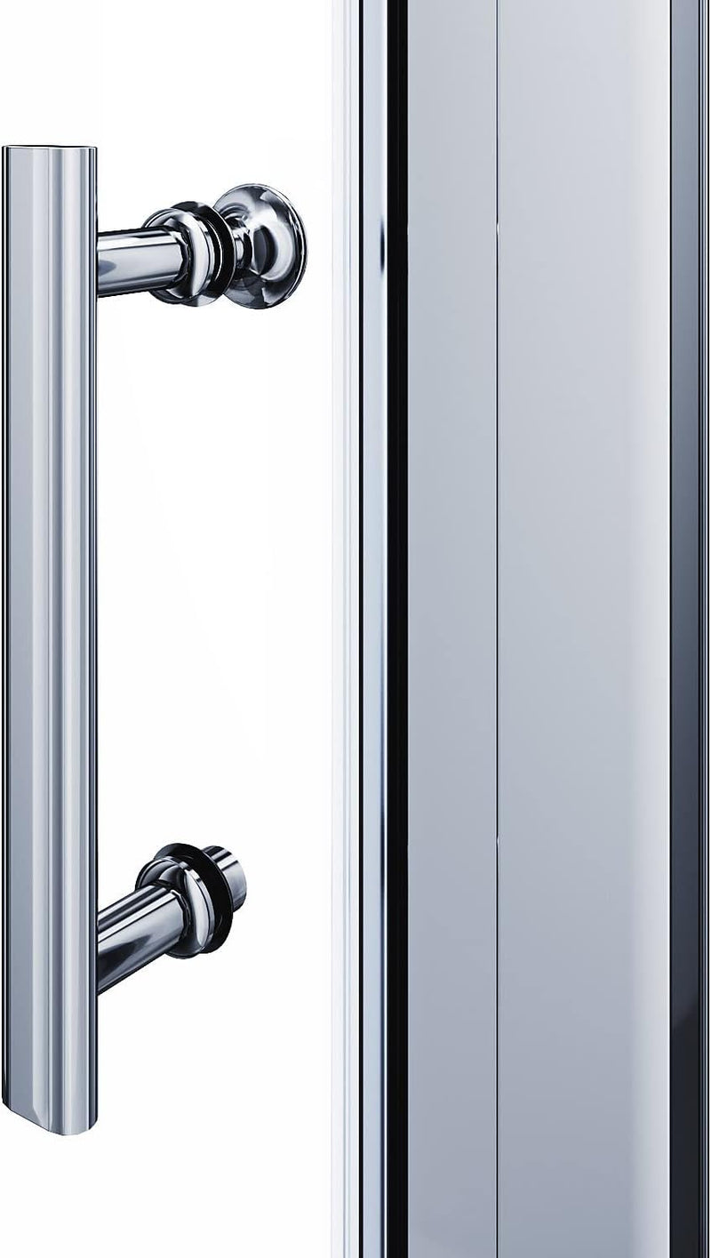 Linea Chrome Frameless Bi Fold Shower Door 6mm Clear Glass - Select Size