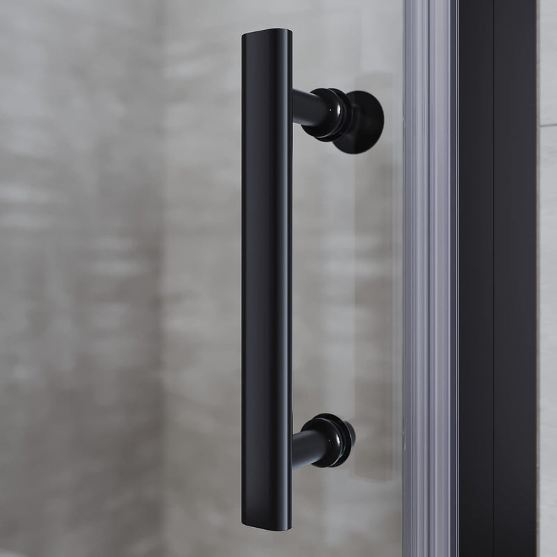 Linea Black Frameless Pivot Shower Door 5mm Clear Glass - Select Size