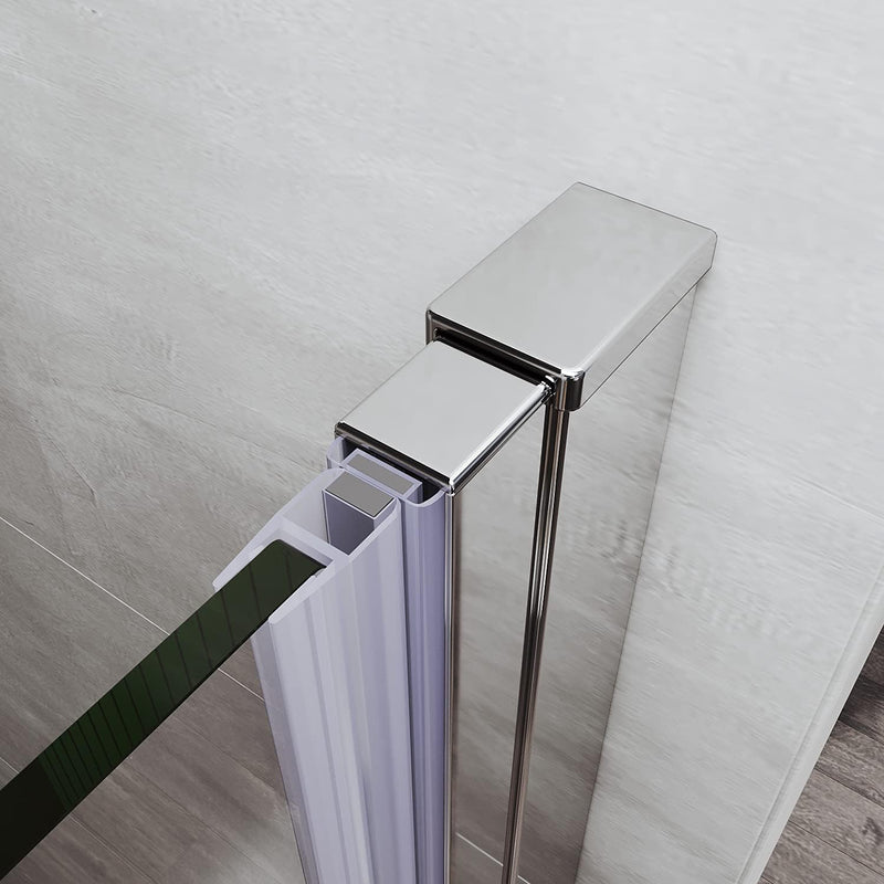 Linea Chrome Frameless Pivot Shower Door 6mm Clear Glass - Select Size