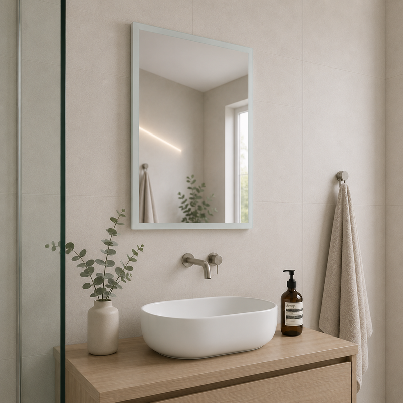 Banyetti Citro Matte Rectangle 450mm x 600mm Mirror - Frosted Matte