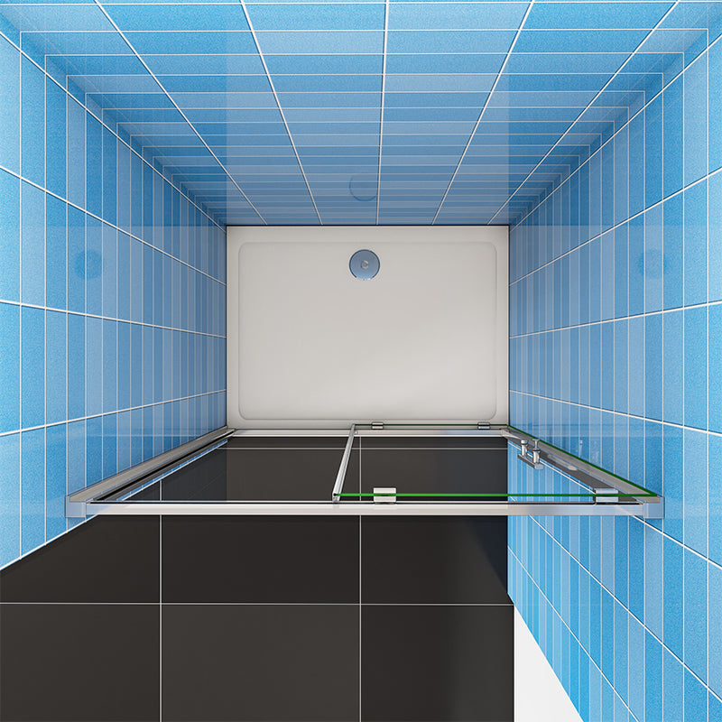 6mm nano easy clean tempered safety glass on chrome sliding shower door