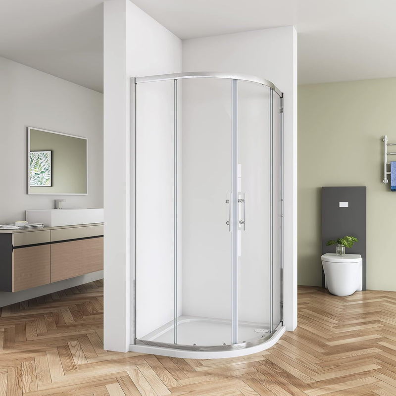 Linea Chrome Corner Entry Quadrant Shower Enclosure 5mm Glass – Select Size