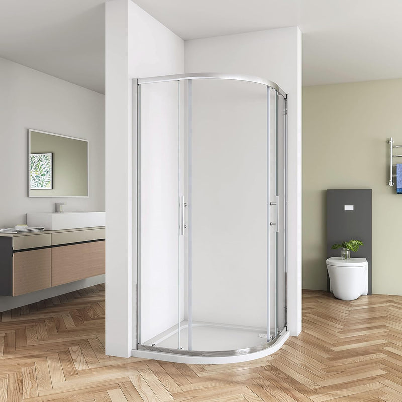 Linea Chrome Corner Entry Quadrant Shower Enclosure 5mm Glass – Select Size