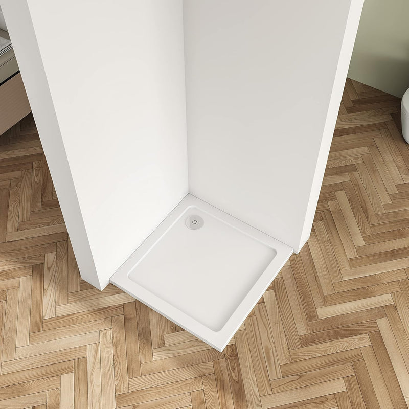 Linea White Slimline Stone Square Shower Tray – Select Size
