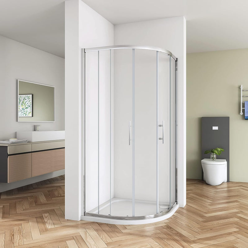Linea Chrome Corner Entry Quadrant Shower Enclosure 5mm Glass – Select Size