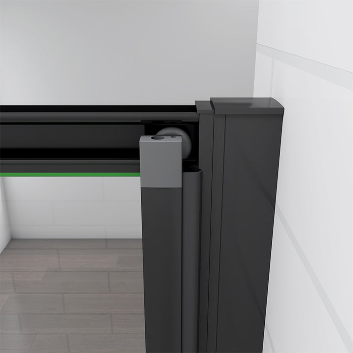 Linea Black Framed Bi Fold Shower Door 5mm Clear Glass - Select Size