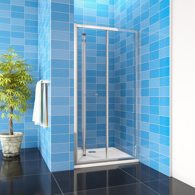 Linea Chrome Framed Bi Fold Shower Door 5mm Clear Glass - Select Size