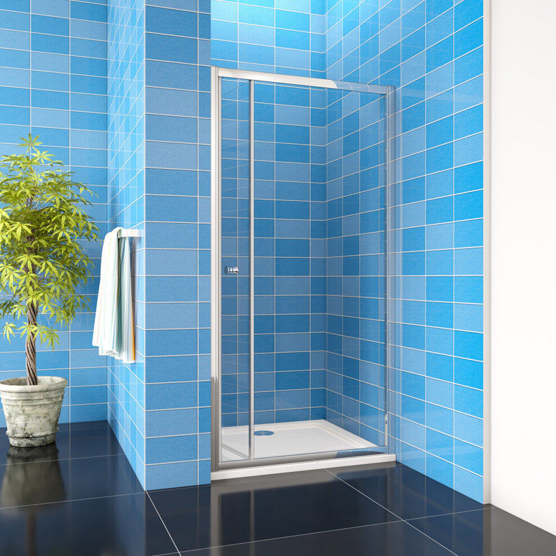 Linea Chrome Framed Bi Fold Shower Door 5mm Clear Glass - Select Size