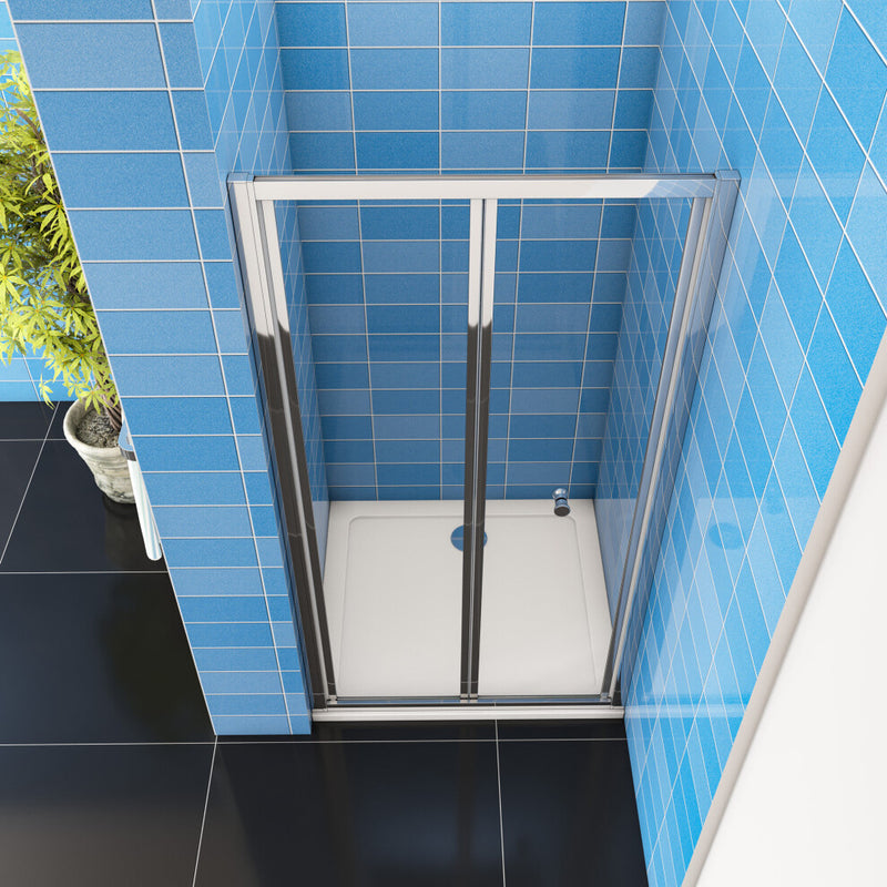 Linea Chrome Framed Bi Fold Shower Door 5mm Clear Glass - Select Size