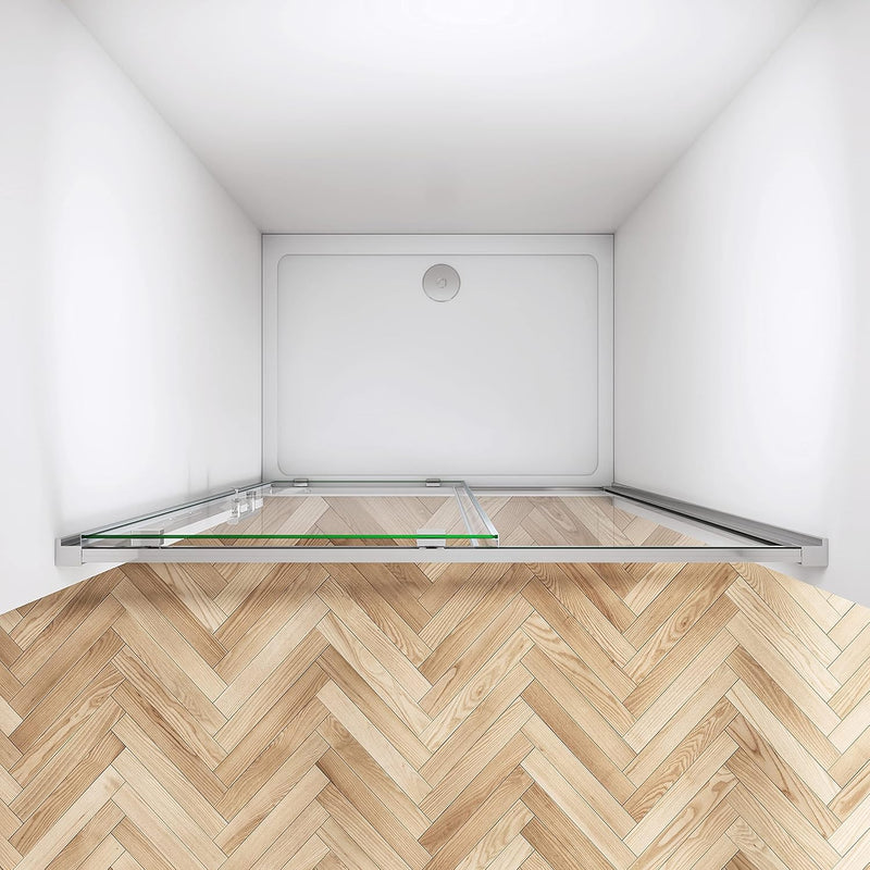 Linea Chrome Framed Sliding Shower Door 6mm Clear Glass - Select Size