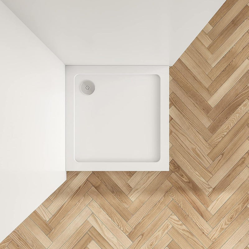 Linea White Slimline Stone Square Shower Tray – Select Size