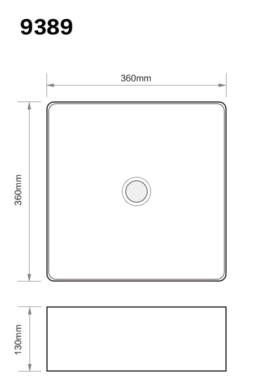 Banyetti Hades 365mm Countertop Basin - Gloss White