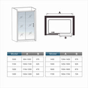 ACA Linea black sliding shower door with smoked glass available in multiple sizes for UK bathrooms