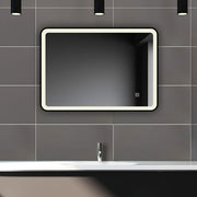 Bathroom mirror with demister – illuminated rectangular mirror installed above bathroom vanity