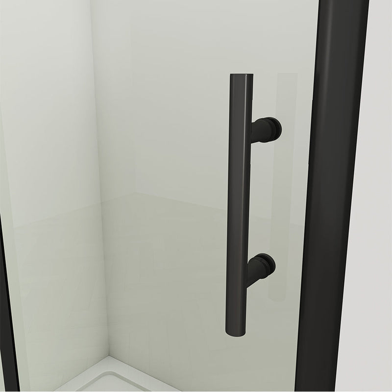 Linea Black Framed Sliding Shower Door 6mm Clear Glass - Select Size