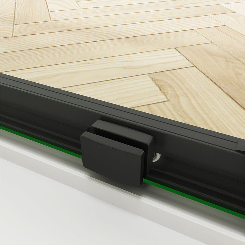 Linea Black Framed Sliding Shower Door 6mm Clear Glass - Select Size