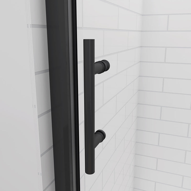 Linea Black Framed Sliding Shower Door 6mm Clear Glass - Select Size