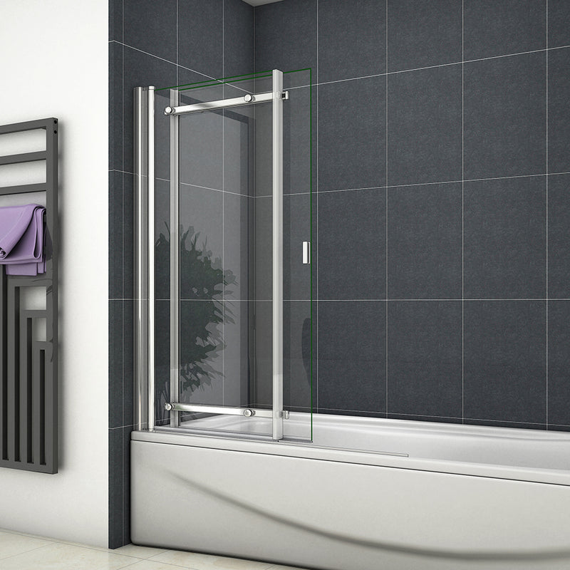 Linea 900 x 1400mm Sliding Bath Shower Screen - Chrome