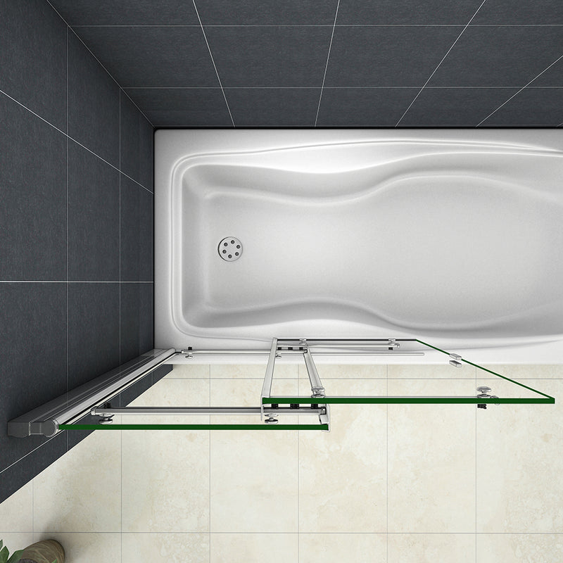 Linea 900 x 1400mm Sliding Bath Shower Screen - Chrome