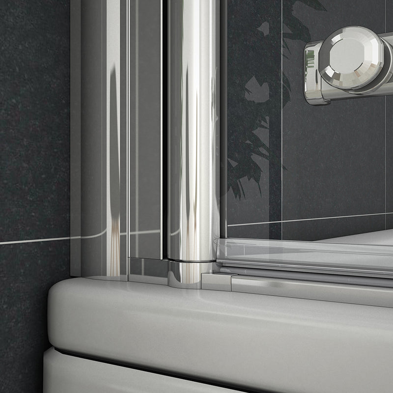 Linea 900 x 1400mm Sliding Bath Shower Screen - Chrome