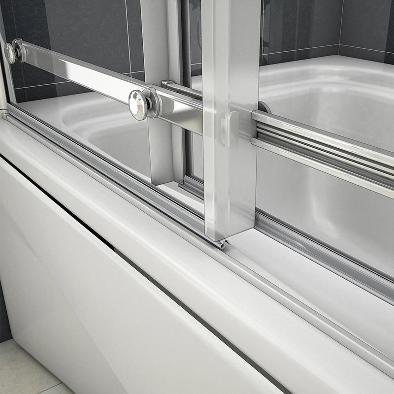 Linea 900 x 1400mm Sliding Bath Shower Screen - Chrome