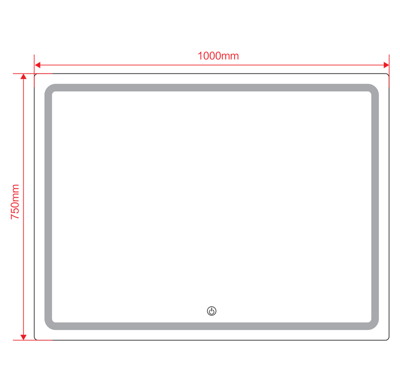 Banyetti Aria 1000mm x 750mm Rectangular LED Mirror