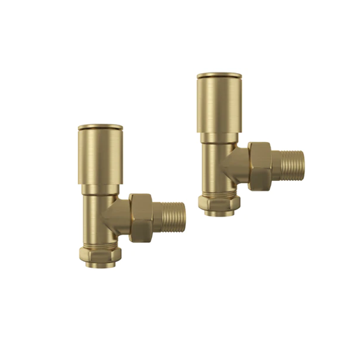 Banyetti Angled Radiator Valves - Brushed Brass