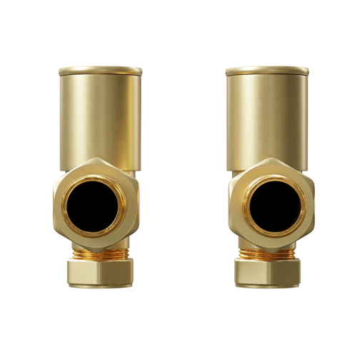 Banyetti Angled Radiator Valves - Brushed Brass