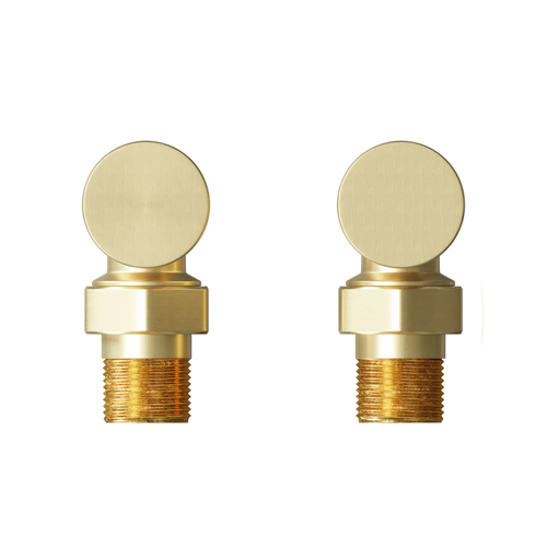 Banyetti Angled Radiator Valves - Brushed Brass