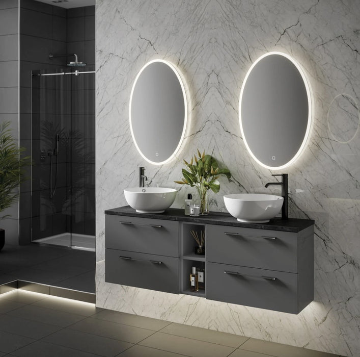 HIB Arena LED Large Oval Bathroom Mirror - Choose Size