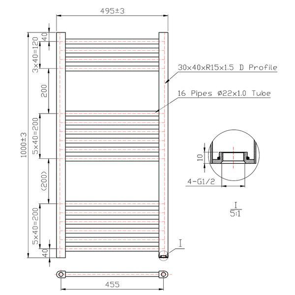 Banyetti Aureli Ladder Towel Rail Radiator - Chrome (Choose Size)
