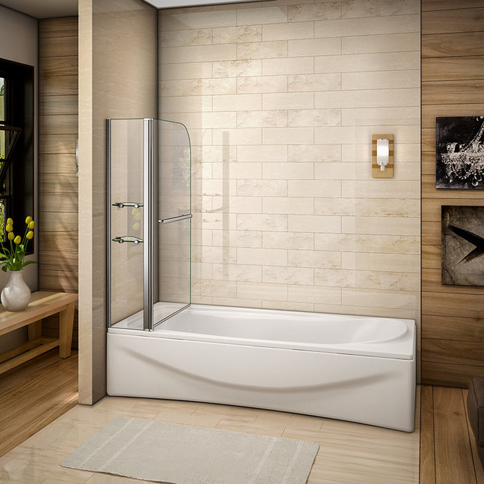 Linea Pivot Shower Bath Screen 1000mm x 1500mm - Chrome