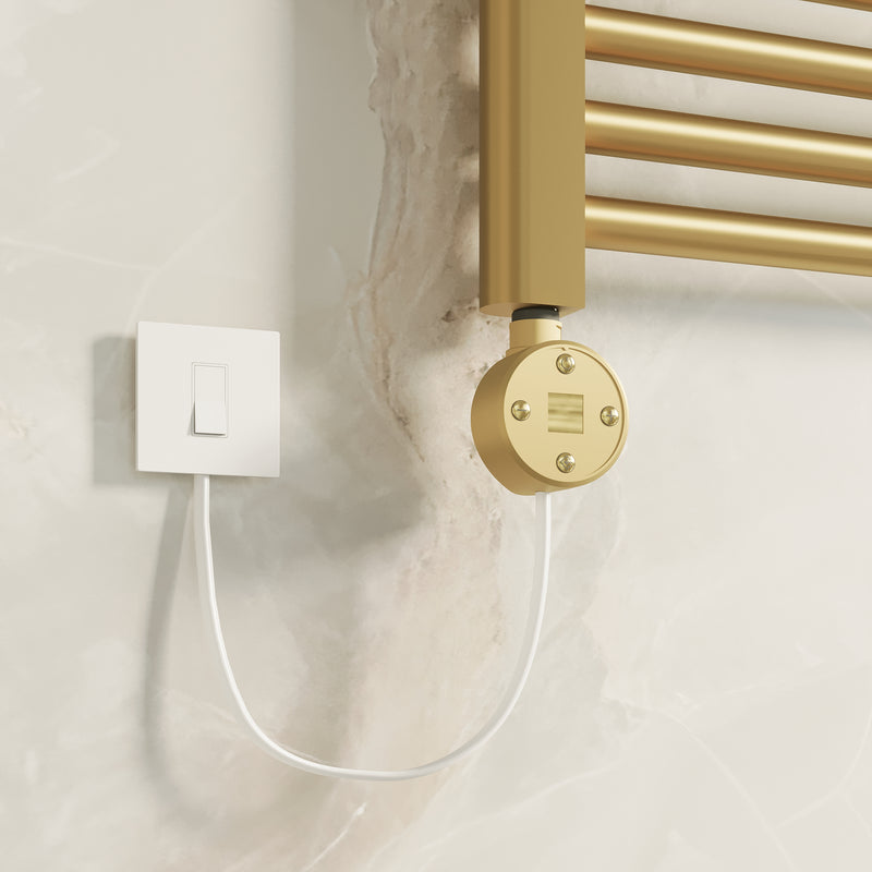 Banyetti Aureli Electric Ladder Towel Radiator - 1000 x 600mm Brushed Brass