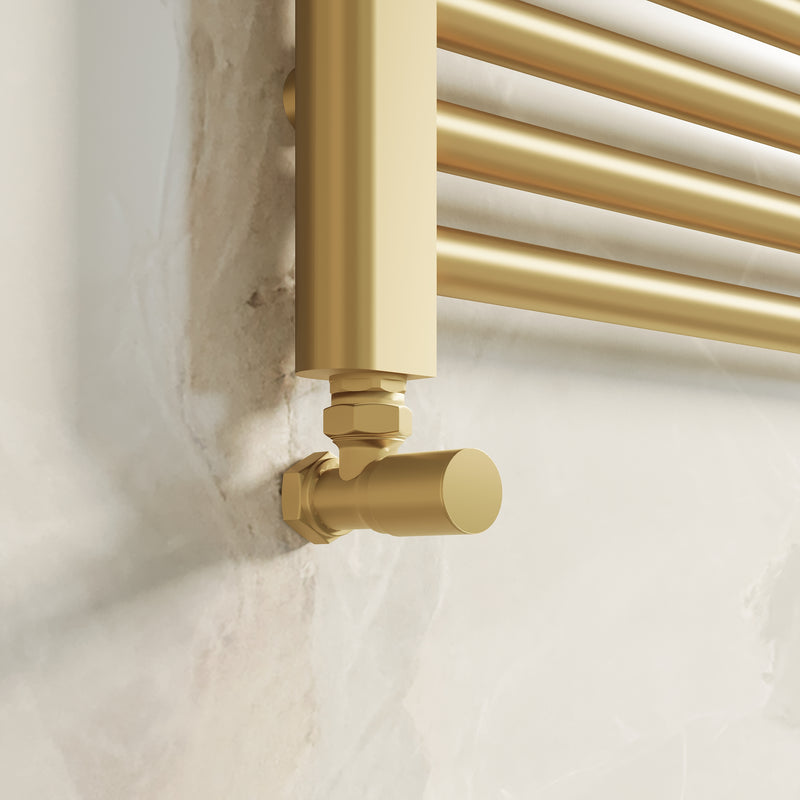 Banyetti Angled Radiator Valves - Brushed Brass